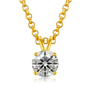 Classic White Gold Plated 925 Sterling Silver Pendant Necklace