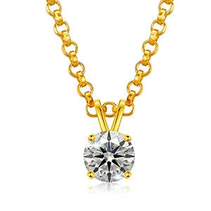 Classic White Gold Plated 925 Sterling Silver Pendant Necklace