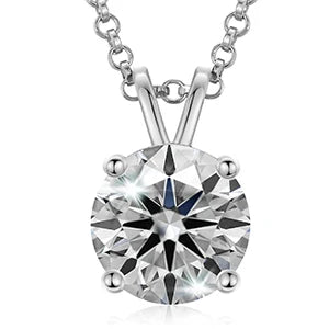 Classic White Gold Plated 925 Sterling Silver Pendant Necklace