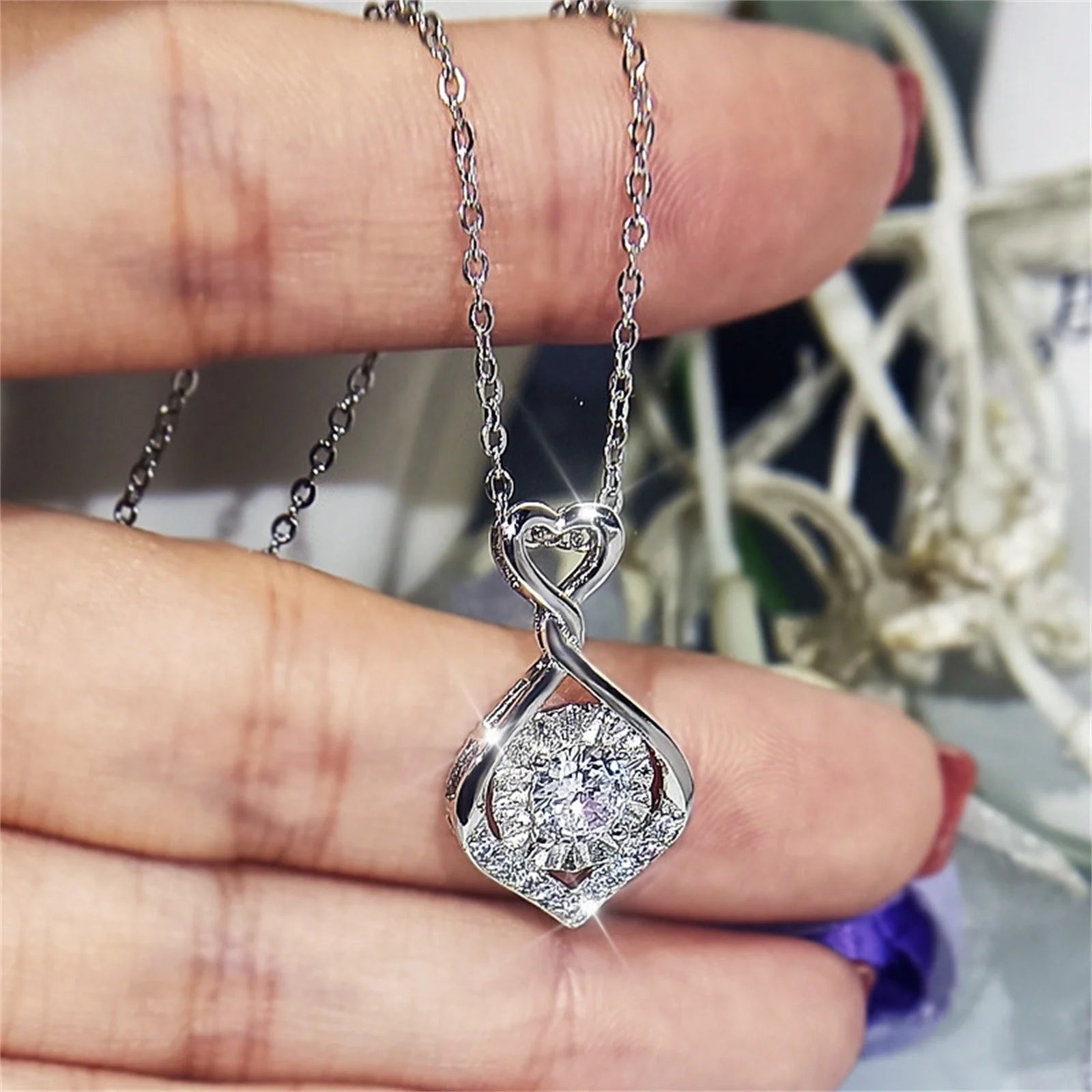 Clearance!  Necklaces for Women Heart-Shaped Necklace Trendy Clavicle Chain Temperament Hanging Neck Jewelry Jewelry White