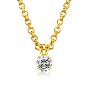 Classic White Gold Plated 925 Sterling Silver Pendant Necklace