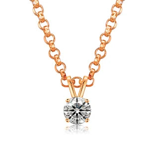 Classic White Gold Plated 925 Sterling Silver Pendant Necklace