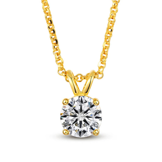 Fine Jewelry Moissanite Sterling Silver Women Engagement Solitaire Diamond Necklace